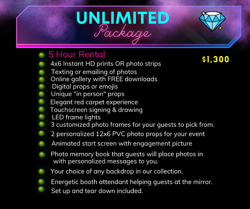 Mirror Booth- Unlimited Package