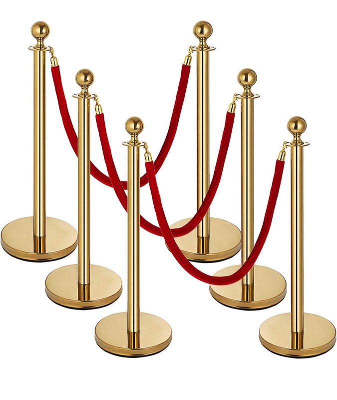 Gold Stanchion Posts & Ropes