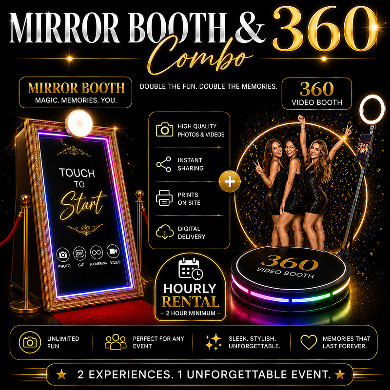 Hourly Mirror Booth & 360 Combo 