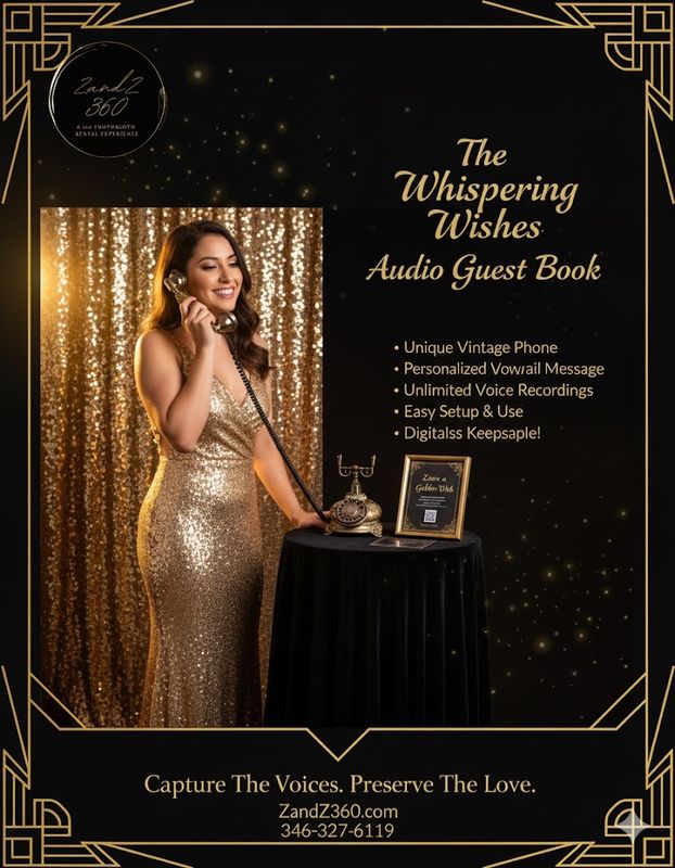 "The Whispering Wishes" Audio Guest Book- Classic Gold 