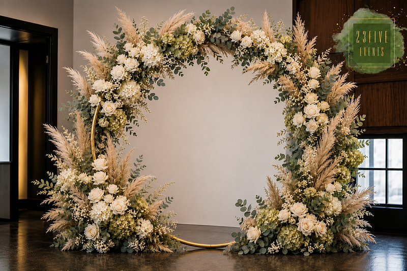 ROUND ARCH PACKAGE WITH FLORALS 