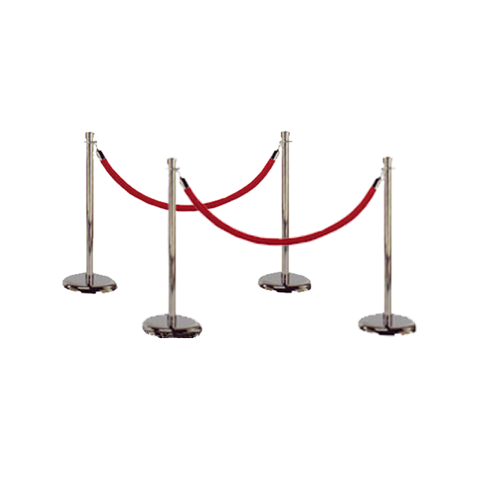 4 Stanchions & Red Velvet Ropes