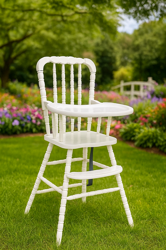 White Vintage Wooden High Chair