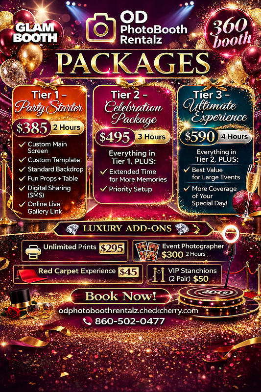 PROMO PACKAGES, PLEASE BOOK BELOW