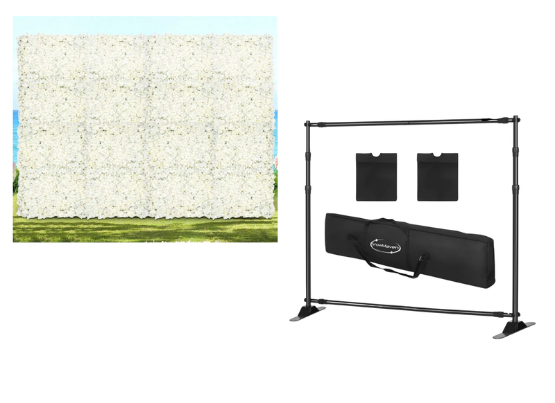 All White Everything Flower Wall Package