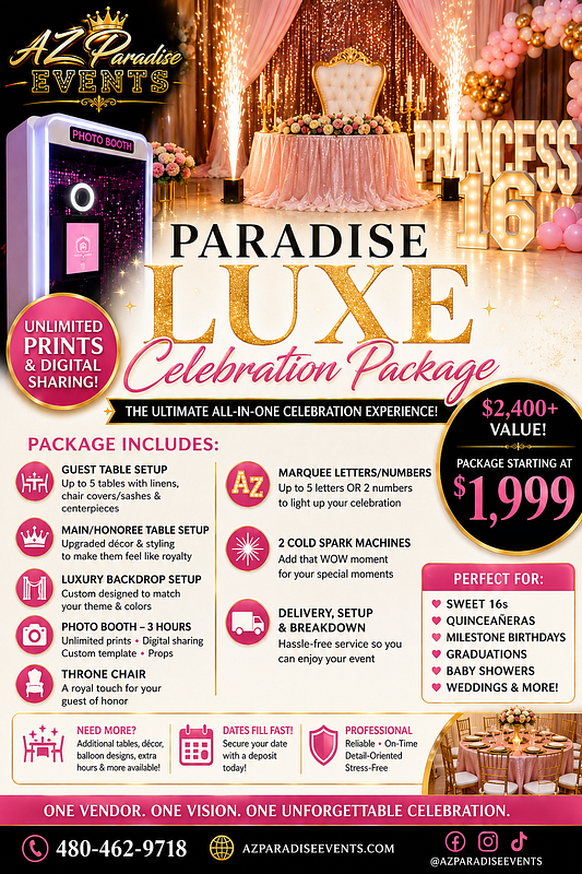 ✨ THE PARADISE LUXE CELEBRATION PACKAGE ✨