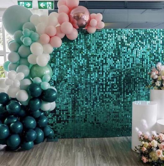 Teal Shimmer Wall