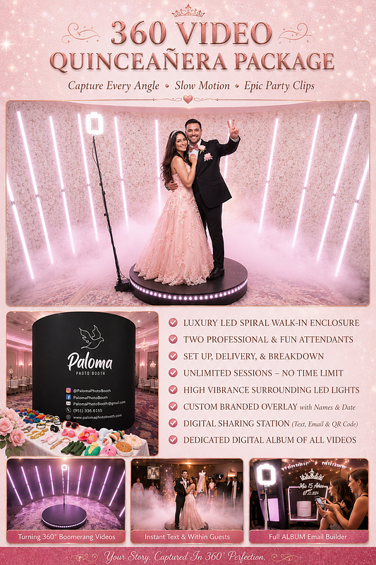 360 VIDEO BOOTH QUINCEANERA PACKAGE