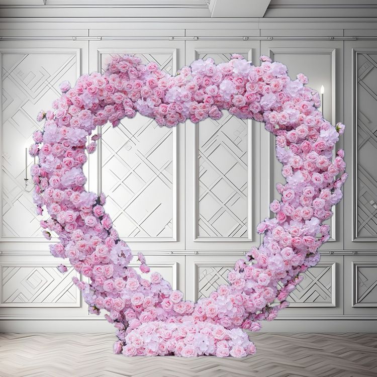 Pink Heart Flower Arch