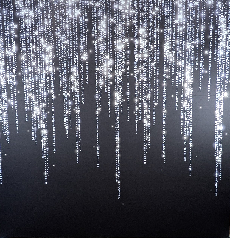 Black Dripping Jewels with Blue Sparkle