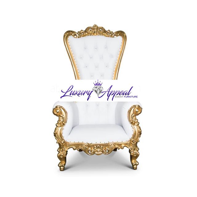 White with Gold Trim Chair