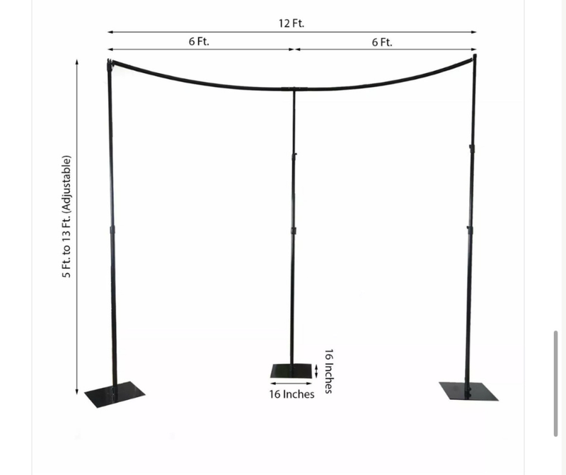 Adjustable 5x13ft curved backdrop stand