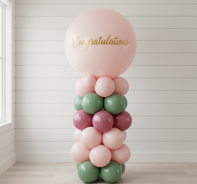 Balloon Columns with Custom Signage