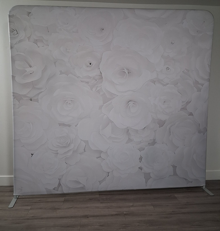 Endless White Roses Backdrop 