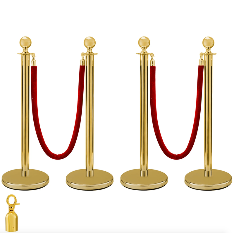 STANCHIONS WITH RED ROPES