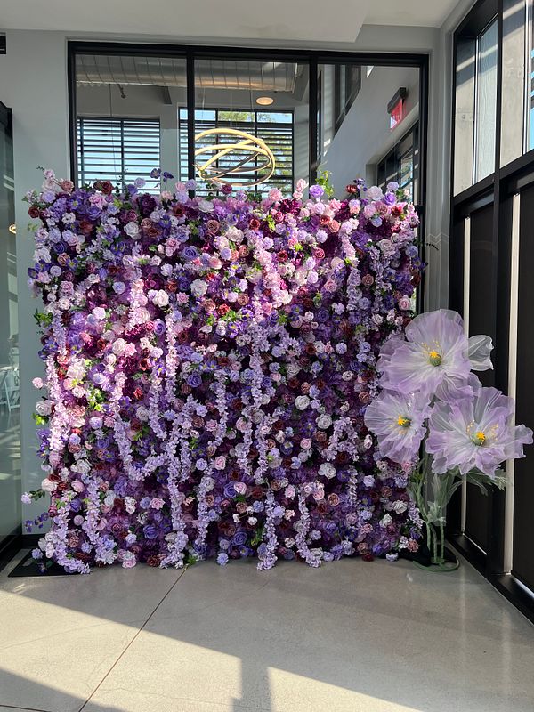 Purple 3D flower wall 