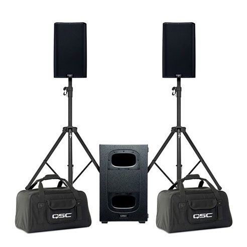 QSC KS212C sub with 2 QSC K-10.2 Loudspeaker Pair – $180