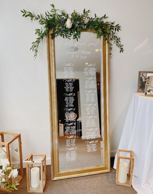Wedding Mirror Signage-Custom Seating Chart