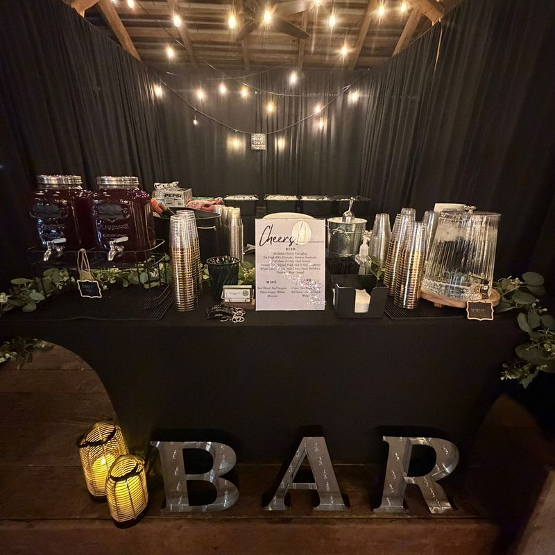 Venue Bar (We still set up and use our own decor, bar materials, etc)