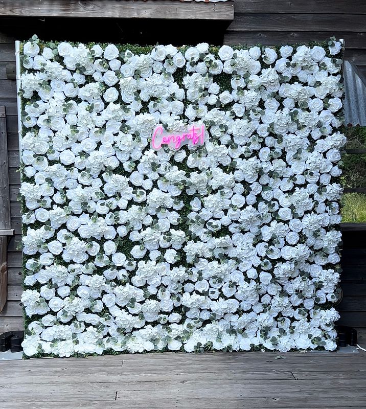 3D White flower wall 