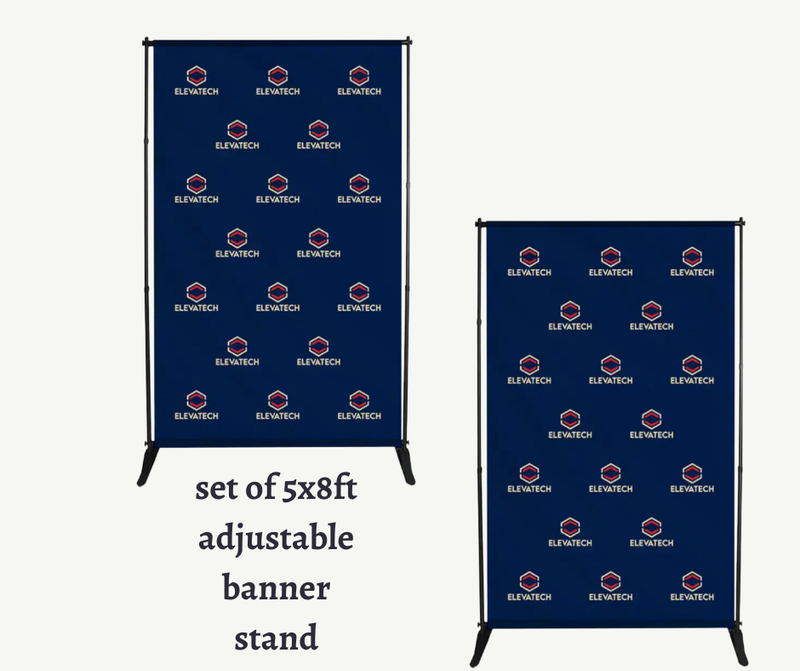 SET OF 5X8FT ADJUSTABLE BANNER STANDS