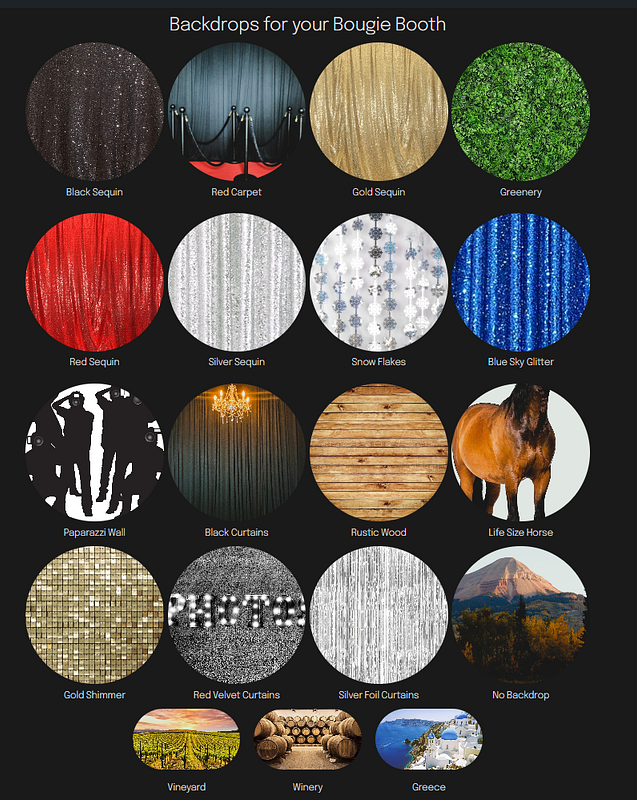 Bougie Sequin & Classic Curtain Backdrops