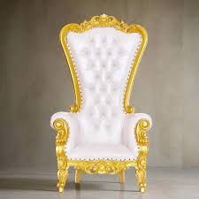 Queen Tiffany Throne Chair - Vinyl Gold 