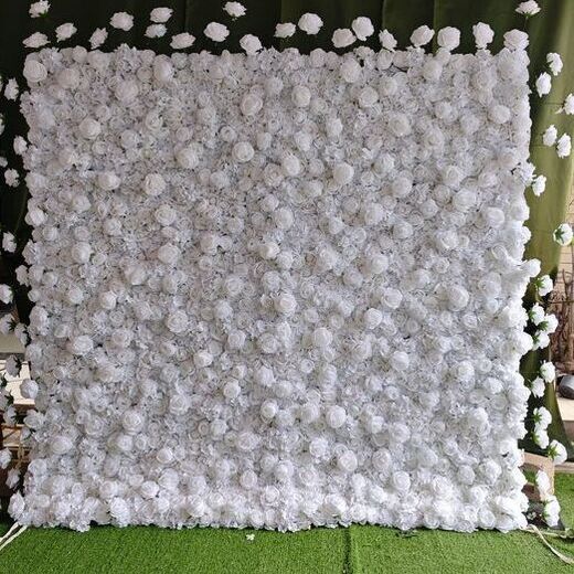 White Luxe 8x8 Flower Wall