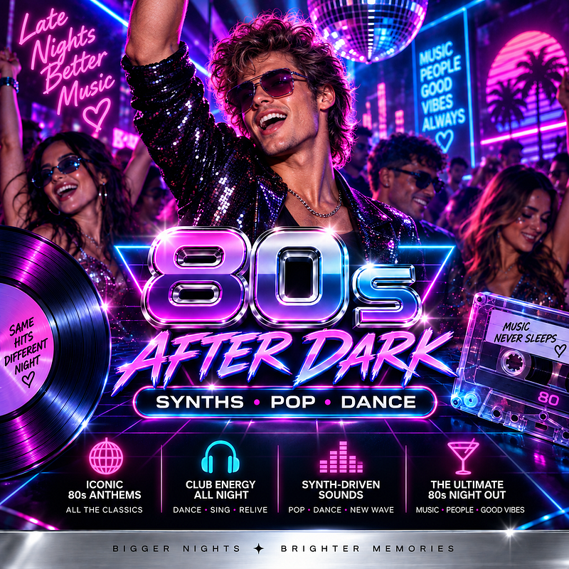 80s AFTER DARK – Synths, Pop & Dance