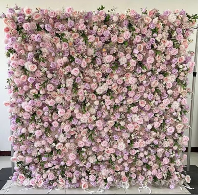 White & Pink Flower Wall $350