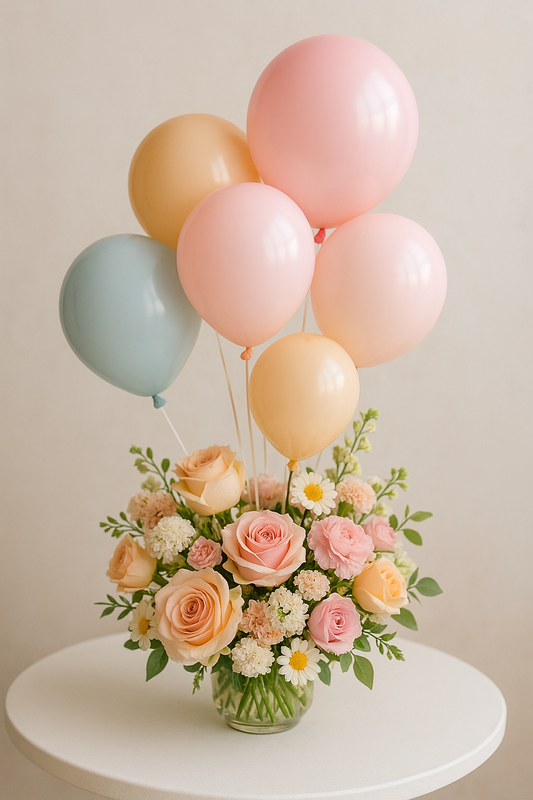 Balloon centerpieces with decorative arrangements