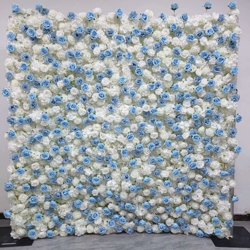 Blue and White Floral Backdrop 