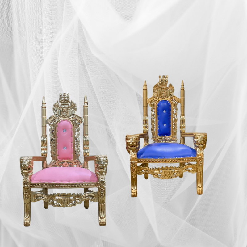 Kids Throne Chair * Blue/Gold