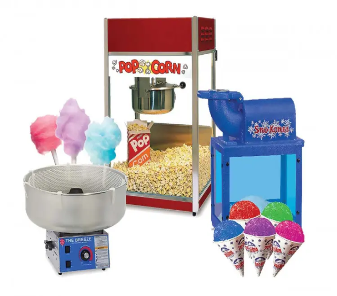 Popcorn, Snow Cone and Cotton Candy Concession Bundle