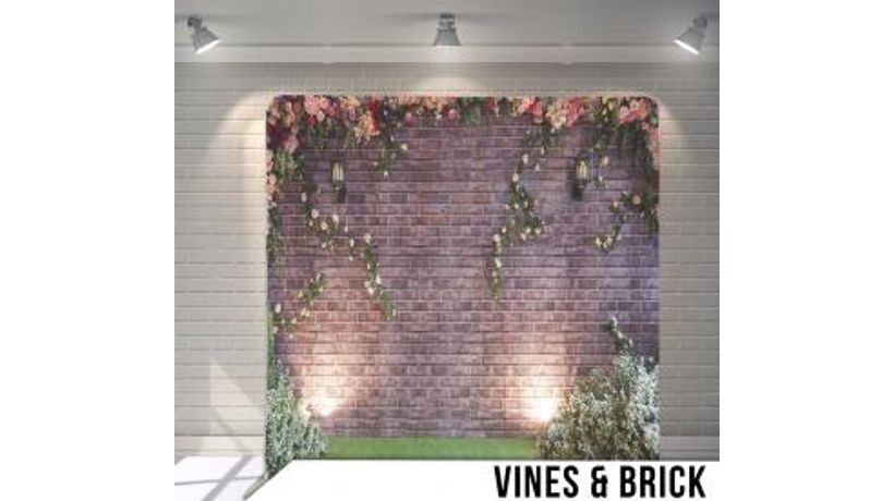Vines & Brick photo booth backdrop