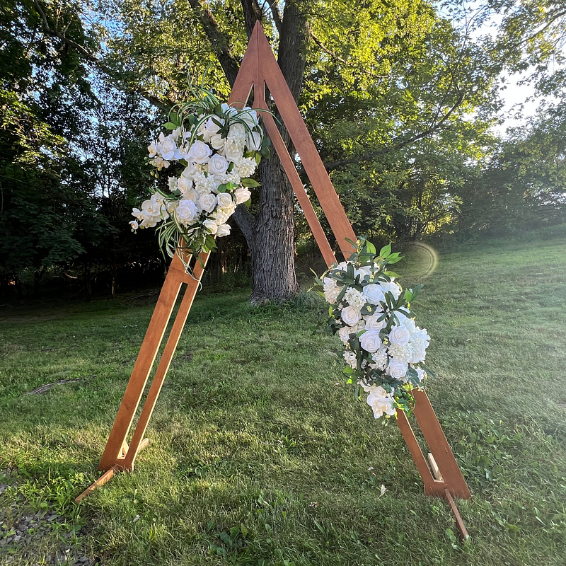 Floral Triangle Wood Arch