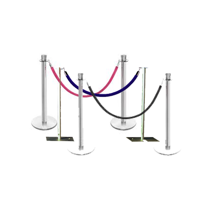 4 Stanchions & (Pink, White, or Black Velvet Ropes)