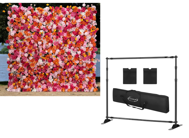 Bloom in Beauty Orange Pink Rose Flower Wall