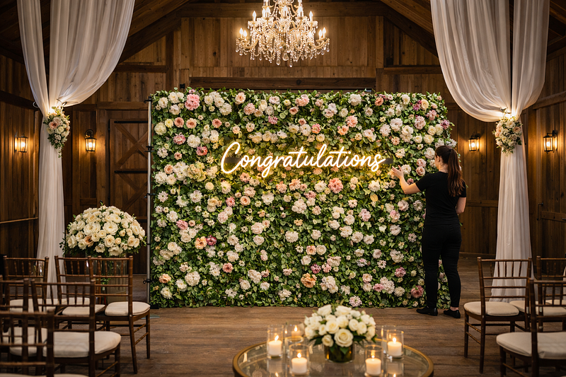 Flower Wall – 5 Hours with Attendant & Accent