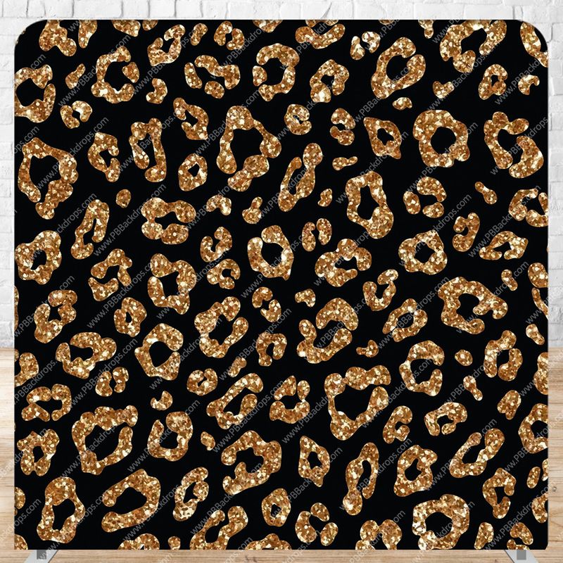 Black and Gold Leopard - Printed Tension Fabric