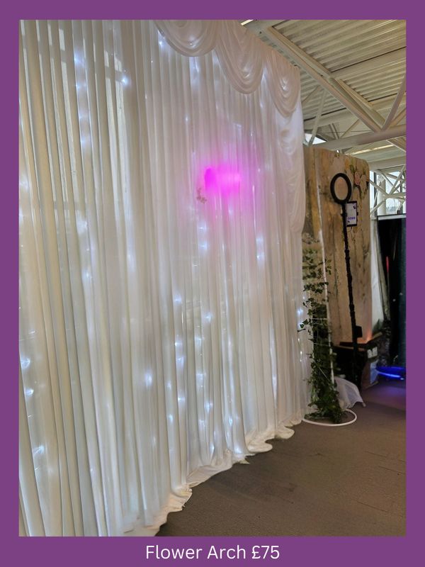 Silk curtain with starlight warm white