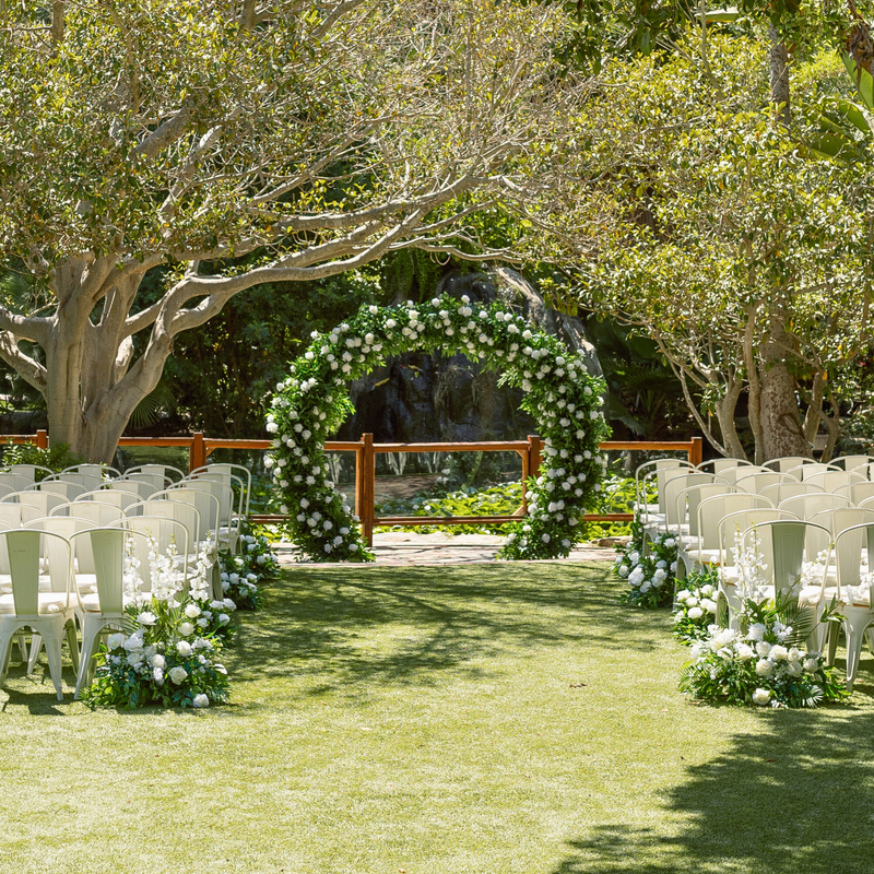 Greenery and White Rose Ground Florals