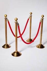 Gold Stanchion with Red Rope
