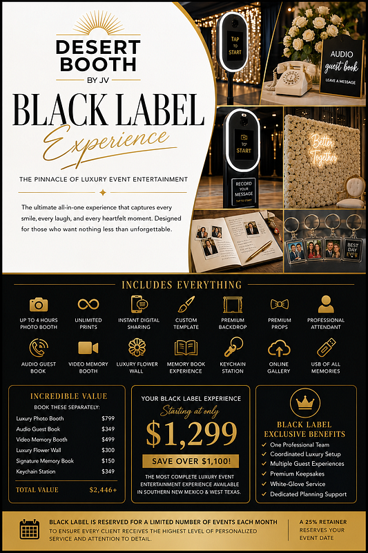 🖤 Desert Booth Black Label Experience