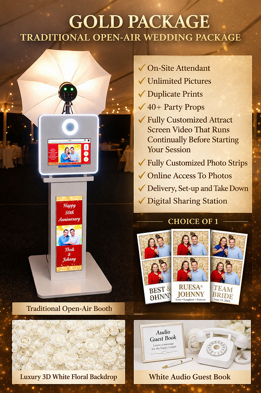 TRADITIONAL OPEN-AIR PHOTO BOOTH GOLD PACKAGE