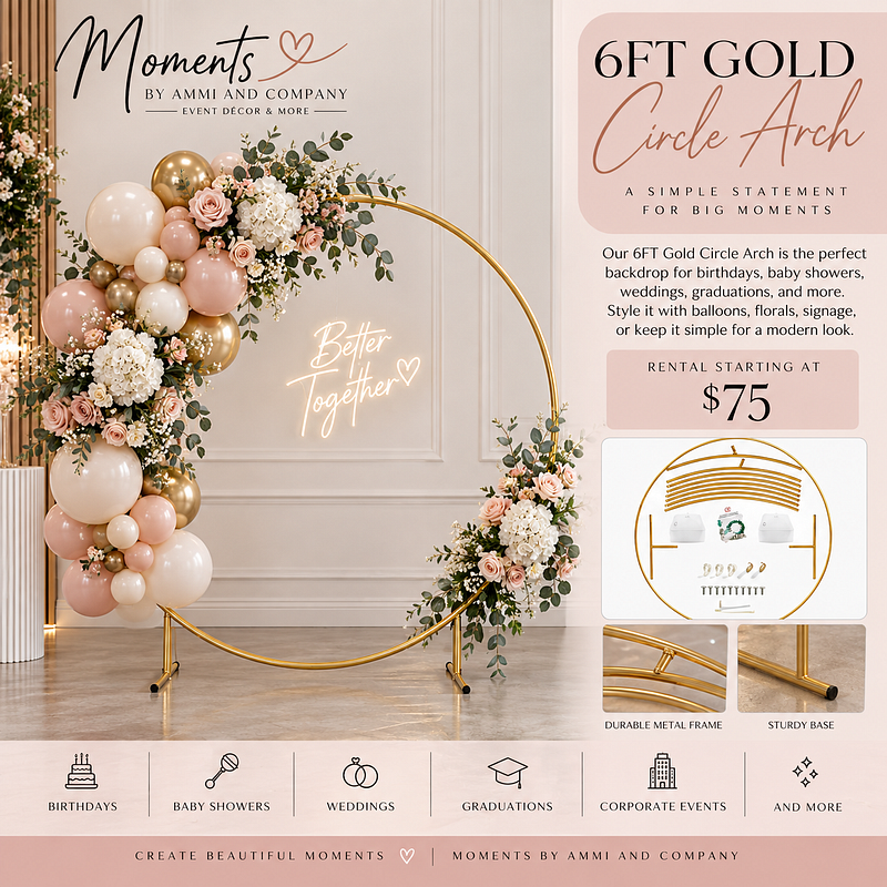 6-FT Gold Arch Stand