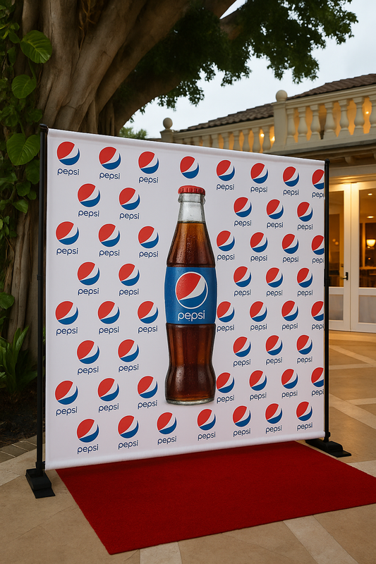 STEP & REPEAT BACKDROP - BRANDED (8FTX8FT)