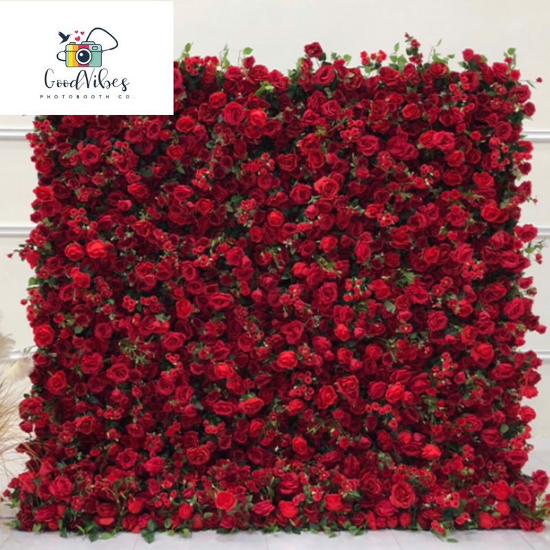 Premium Red Rose Flower Wall 