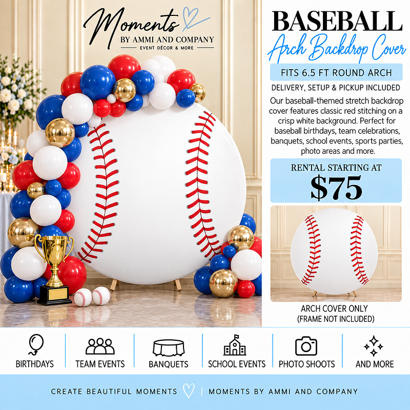 Baseball Arch Backdrop Cover